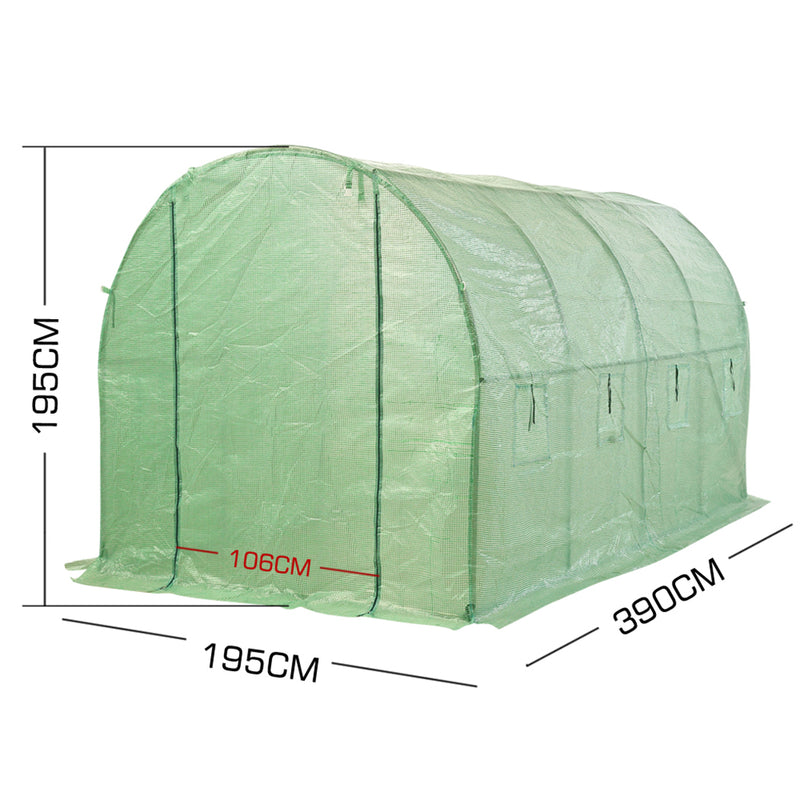 Greenhouse Plastic Film Shed Walk in Outdoor Garden Green House Tunnel Frame