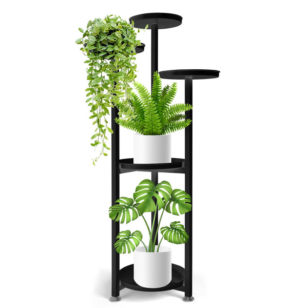 Levede Plant Stand Outdoor Indoor Flower Pots Rack Garden Shelf Black 120CM