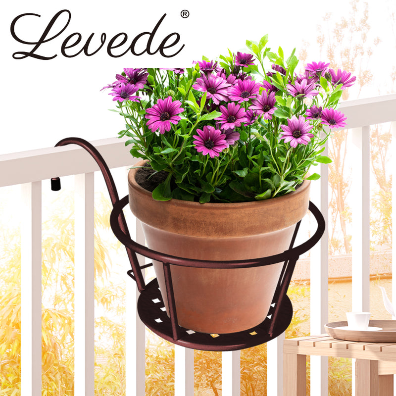 Levede 1x Flower Holder Plant Stand Hanging Pot Basket Plant Garden Wall Storage