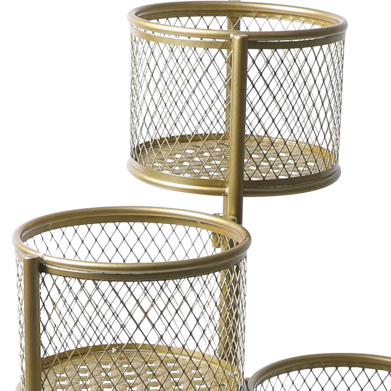 6 Tier Plant Stand Swivel Outdoor Indoor Metal Stands Flower Shelf Gold Garden