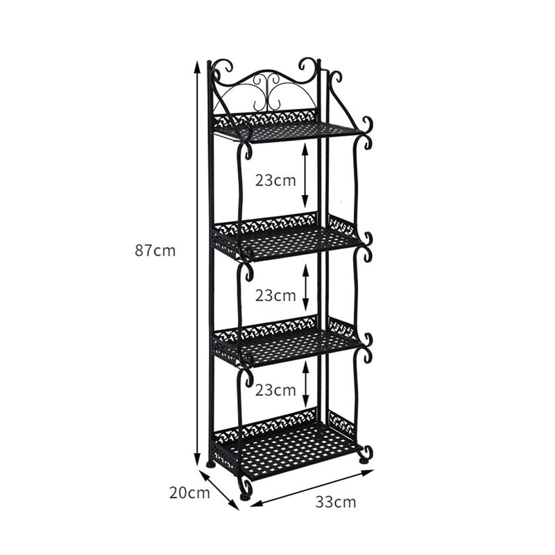 Levede Plant Stand 4 Tiers Outdoor Indoor Metal Flower Pots Rack Garden Shelf