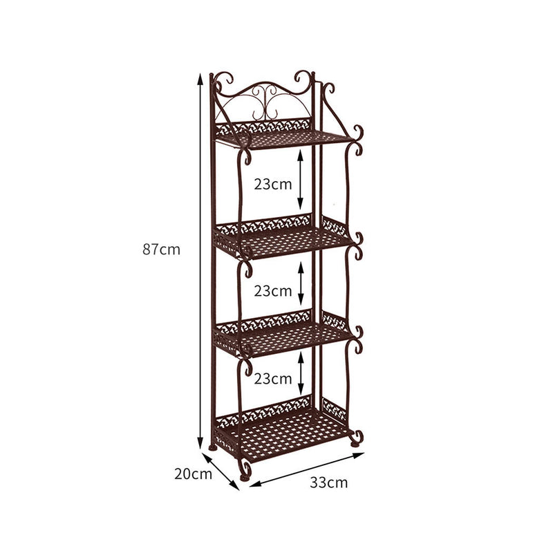 Levede Plant Stand 4 Tiers Outdoor Indoor Metal Flower Pots Rack Garden Shelf