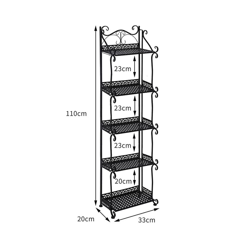 Levede Plant Stand 5 Tiers Outdoor Indoor Metal Flower Pots Rack Garden Shelf