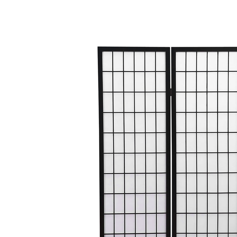 Levede 4 Panel Free Standing Foldable  Room Divider Privacy Screen Black Frame