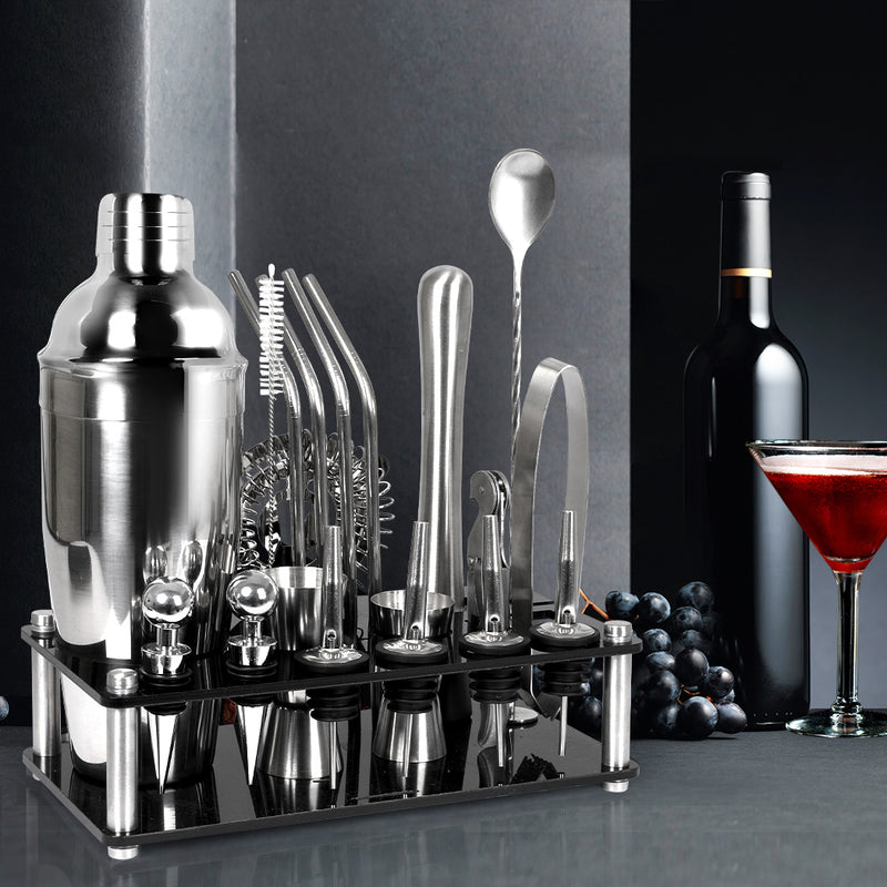 Cocktail Shaker Set Bartender Kit 20pcs Bar Martini Strainer Drink Spirits Maker