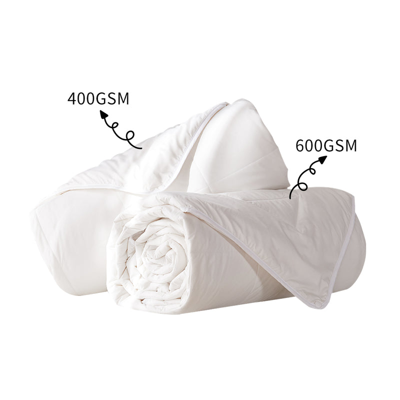 DreamZ 100% Wool Quilt 2-Piece 400/600GSM Doona Duvet Down Winter Summer Double