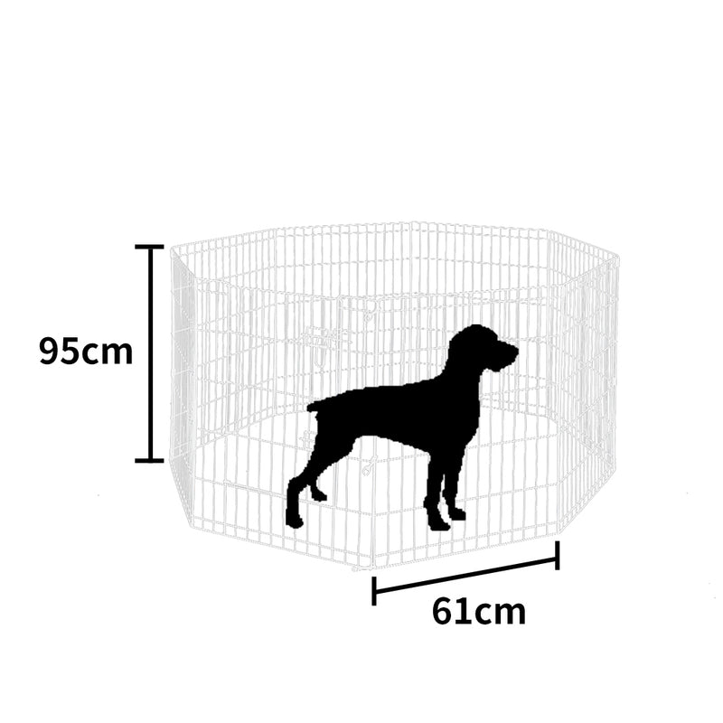 PaWz Pet Dog Playpen Puppy Exercise 8 Panel Fence Silver Extension No Door 36"