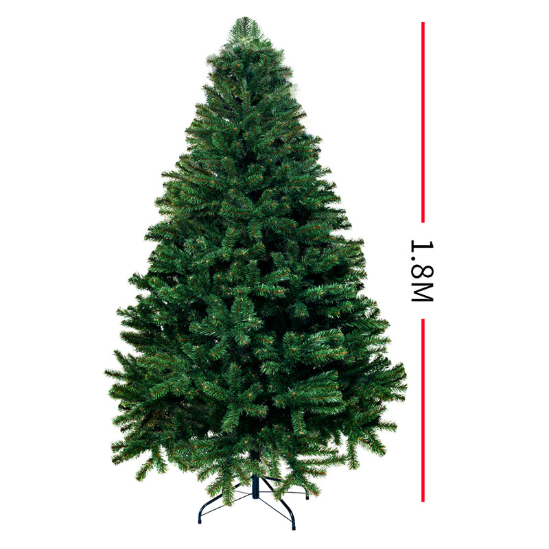 SANTACO Christmas Tree 1.8M 6Ft Xmas Home Garden Decor Warm LED Lights