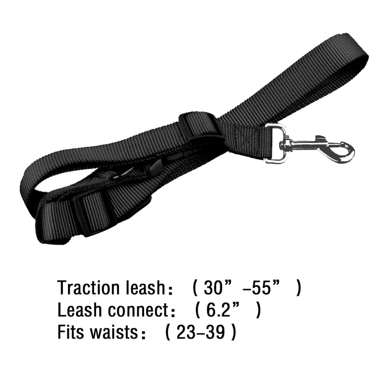 Adjustable Dog Hands Free Leash Waist Belt Buddy Jogging Walking Running Black