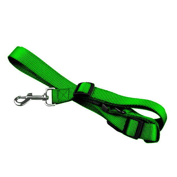 Adjustable Dog Hands Free Leash Waist Belt Buddy Jogging Walking Running Green