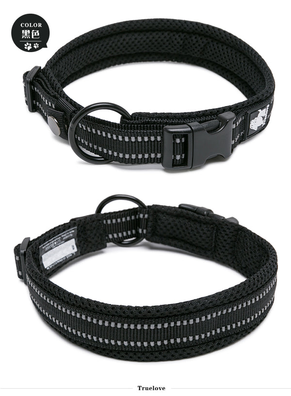 Heavy Duty Reflective Collar Black XS