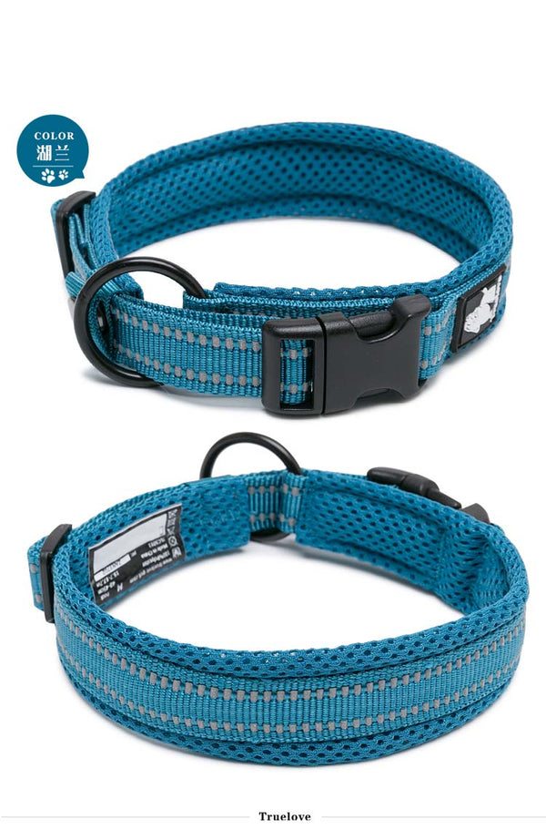 Heavy Duty Reflective Collar Blue L