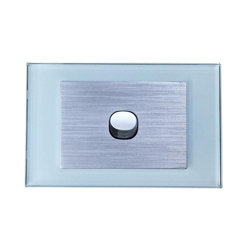 CLSOL VERTICAL WALL SWITCH 1 GANG 2 WAY OCEAN BLUE GLASS FRAME