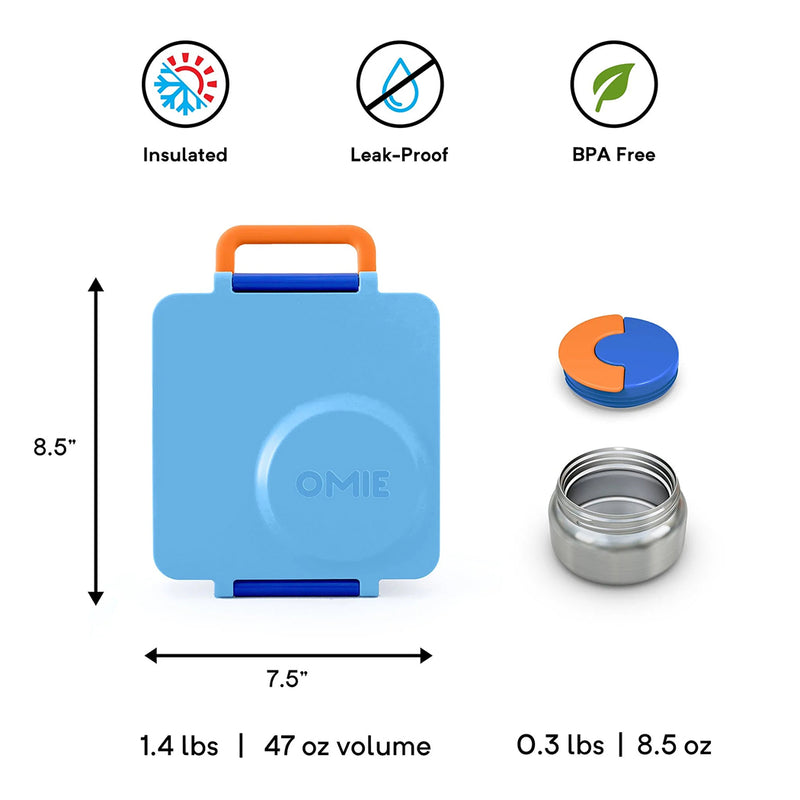 OMIEBOX V2.0 HOT & COLD BENTO BOX Kids Lunch Box - BLUE SKY