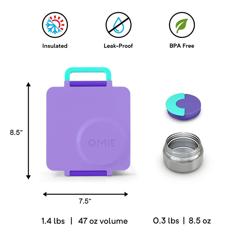 OMIEBOX V2.0 HOT & COLD BENTO BOX Kids Lunch Box - PURPLE PLUM