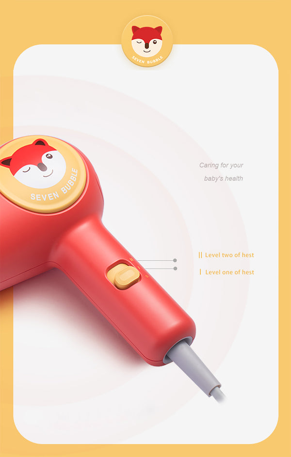 Seven Bubble ultra quiet Kids Hair Dryer Fox