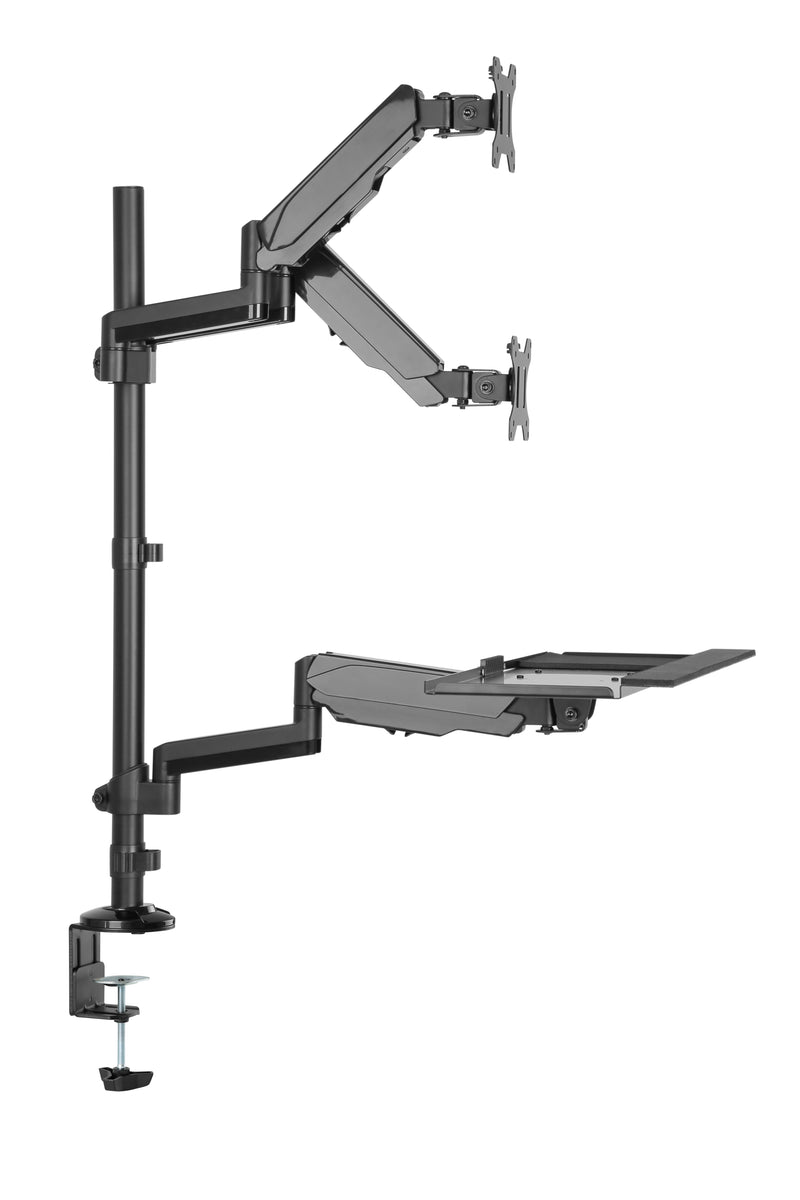 Brateck Gas Spring Sit-Stand Workstation Dual Monitors Mount