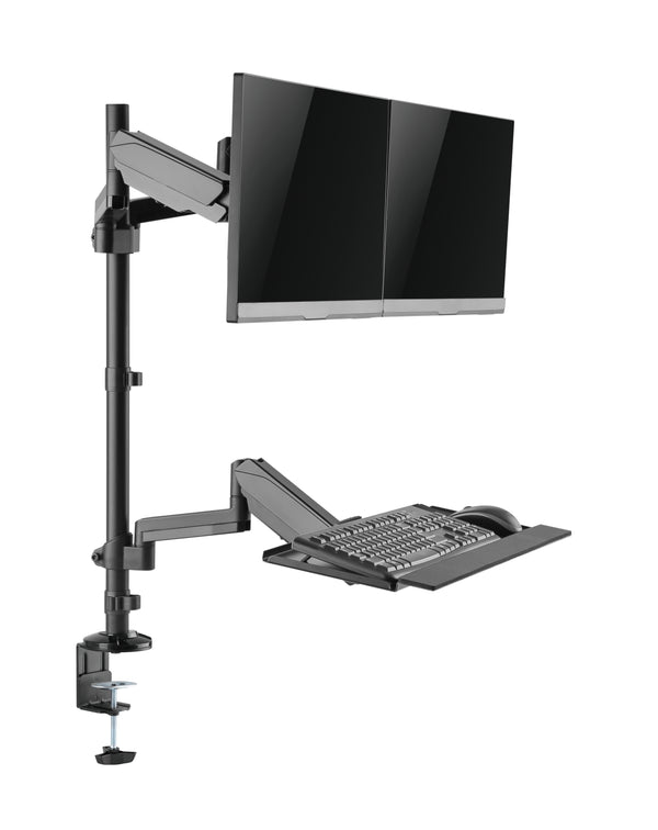 Brateck Gas Spring Sit-Stand Workstation Dual Monitors Mount