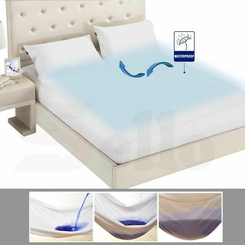 DreamZ Terry Cotton Fully Fitted Waterproof Mattress Protector King Single Size