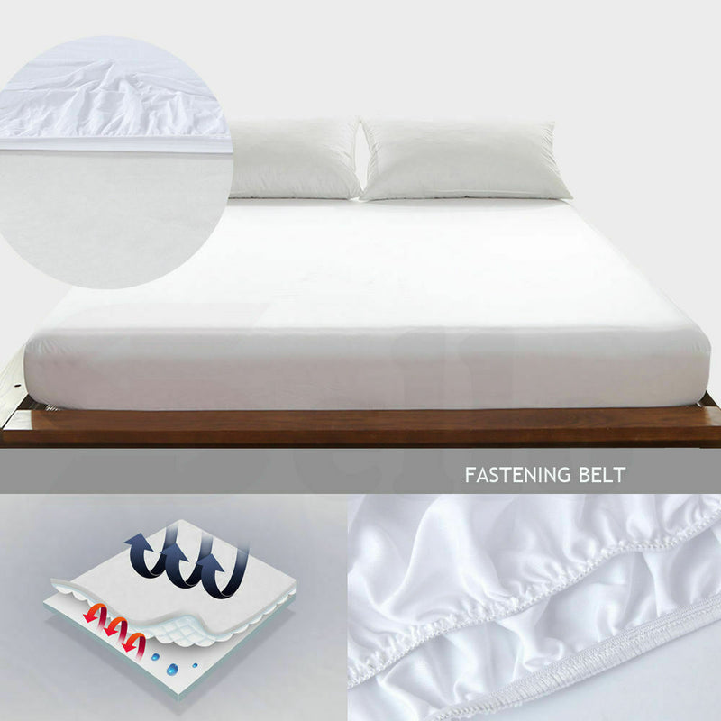 DreamZ Terry Cotton Fully Fitted Waterproof Mattress Protector King Single Size