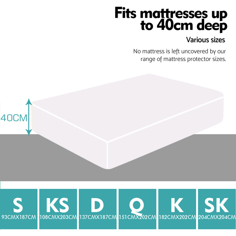 DreamZ Fitted Waterproof Bed Mattress Protectors Covers Single