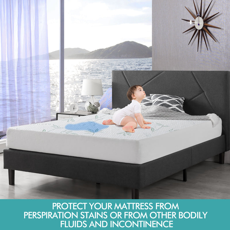 DreamZ Fitted Waterproof Mattress Protector with Bamboo Fibre Cover Queen Size