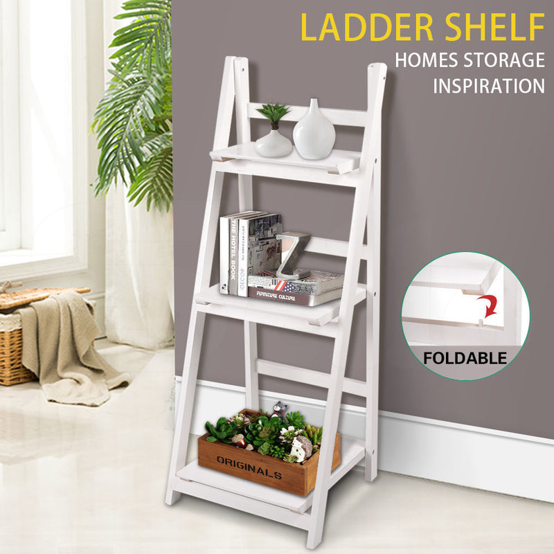 Levede 3 Tier Ladder Shelf Stand Storage Book Shelves Shelving Display Rack