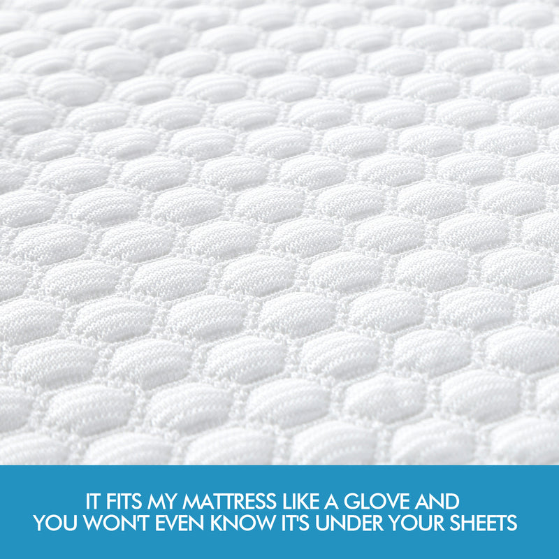 DreamZ Mattress Protector Topper Polyester Cool Fitted Cover Waterproof Single