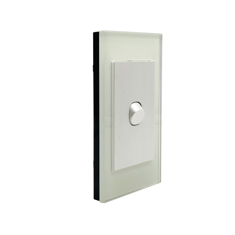 CLSOL VERTICAL WALL SWITCH 1 GANG 2 WAY WHITE GLASS FRAME