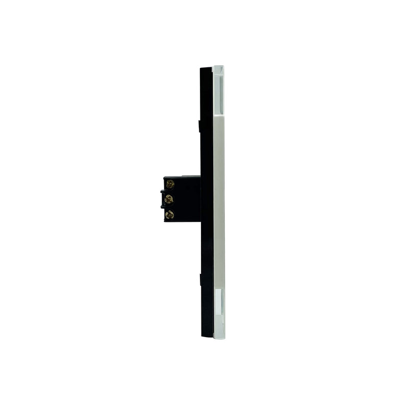 CLSOL VERTICAL WALL SWITCH 1 GANG 2 WAY WHITE GLASS FRAME