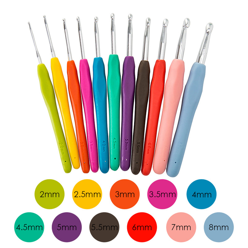 30 Pcs Crochet Hooks Kit Yarn Knitting Needles Sewing Tools Grip Set With Bag