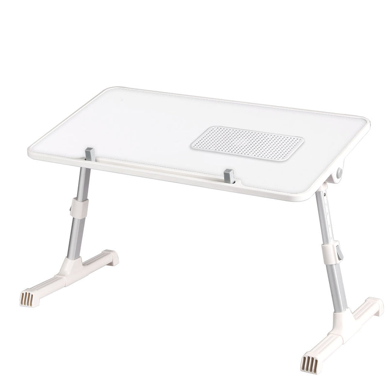 Levede Laptop Desk Computer Stand Table Foldable Tray Fan Adjustable Sofa White