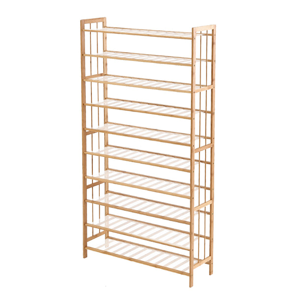 Levede 10 Tiers 80cm Wide Bamboo Shoe Rack Storage Wooden Organizer Shelf Stand