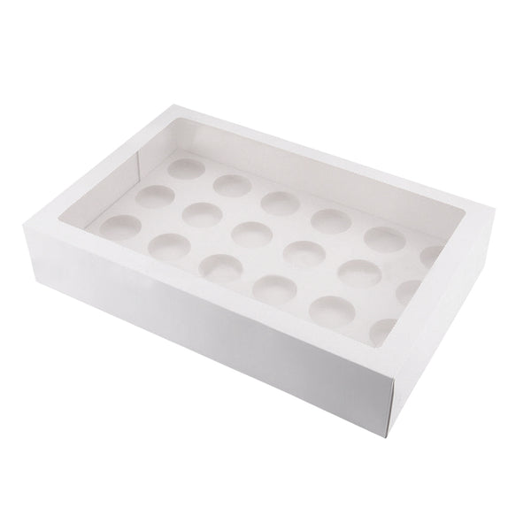 24 Holes Cupcake Boxes 5/20 Pk Window Face With Inserts Cake Boxes Board