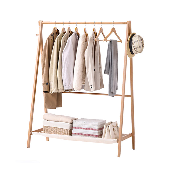 Levede Clothes Stand Garment Dyring Rack Hanger Organiser Wooden Rail Portable