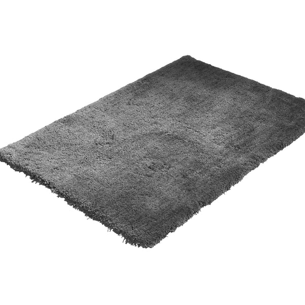 Soft Anti Slip Rectangle Plush Shaggy Floor Rug Carpet in Charcoal 90x150cm