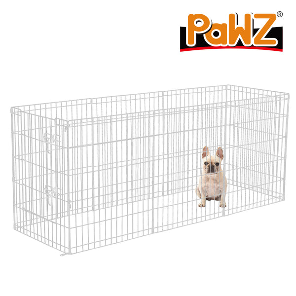 PaWz Pet Dog Playpen Puppy Exercise 8 Panel Enclosure Fence Silver With Door 30"