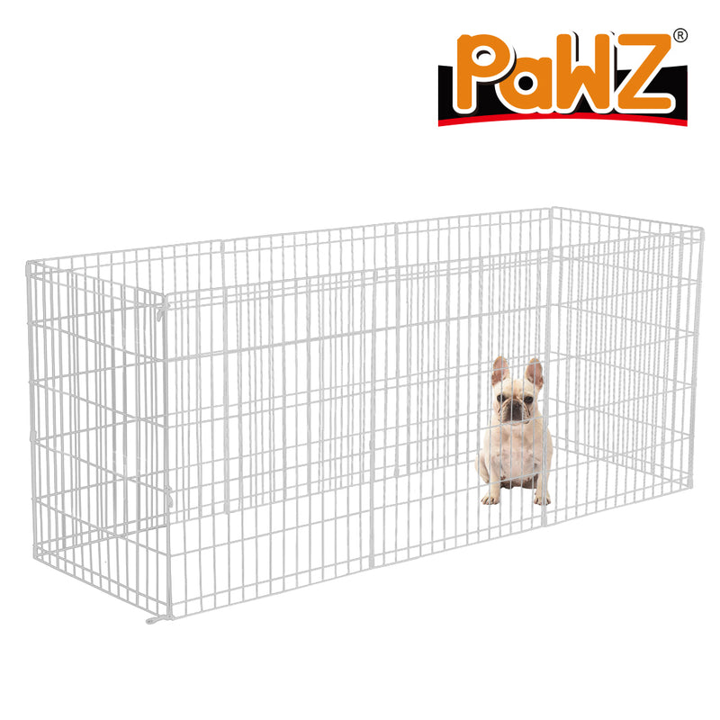 PaWz Pet Dog Playpen Puppy Exercise 8 Panel Fence Silver Extension No Door 30"