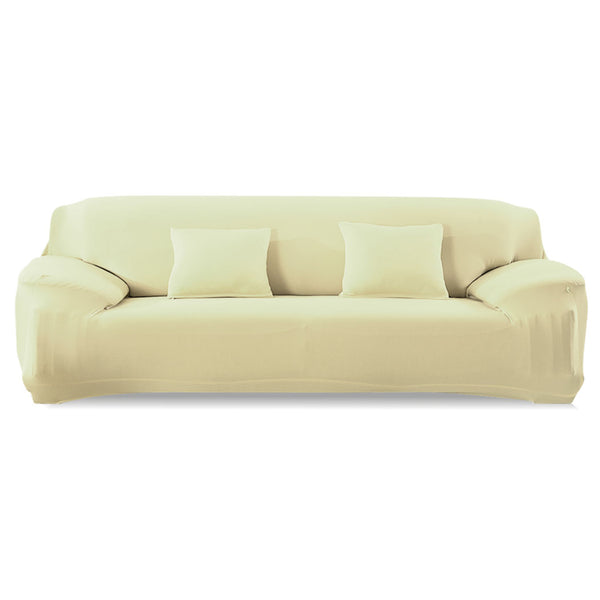 Easy Fit Stretch Couch Sofa Slipcovers Protectors Covers 3 Seater Cream