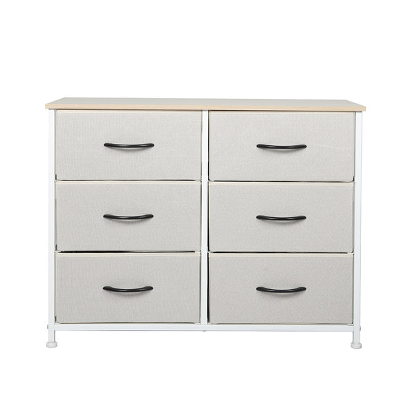 Levede Storage Cabinet Tower Chest of Drawers Dresser Tallboy 5 Drawer Beige