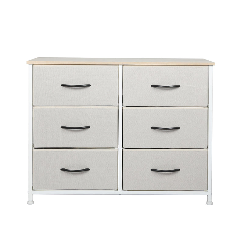 Levede Storage Cabinet Tower Chest of Drawers Dresser Tallboy 5 Drawer Beige