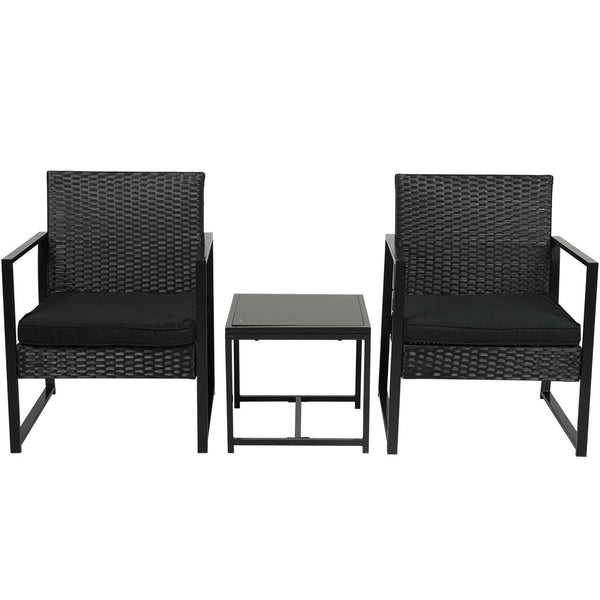 Levede 3 Pcs Outdoor Furniture Set Chair Table Setting Patio Garden Rattan Seat