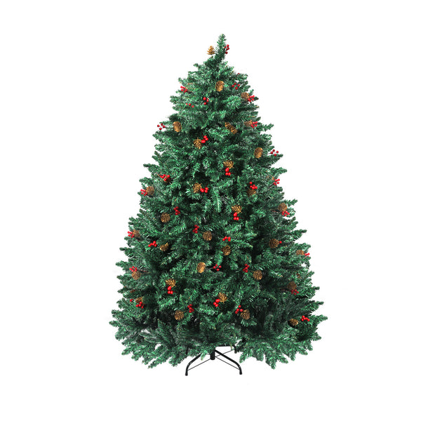 Santaco Christmas Tree 2.4M 8Ft Pinecone Decorated Xmas Home Garden Decorations