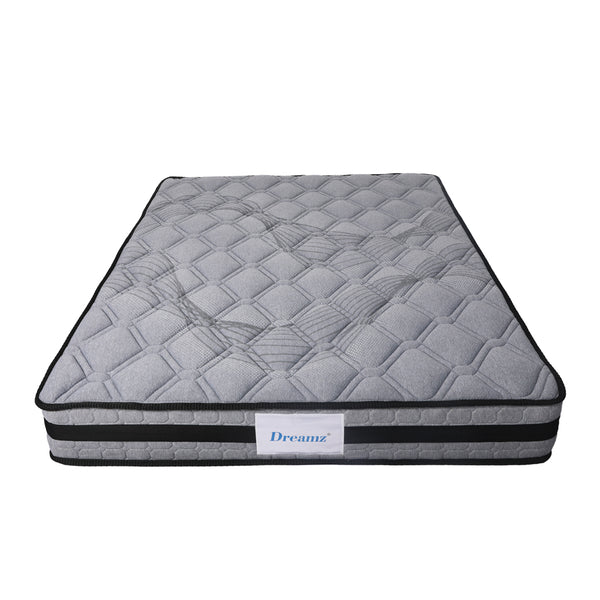 Dreamz Mattress Spring Foam Medium Firm All Size 22CM Double Dark Grey