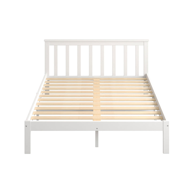 Levede Wooden Bed Frame Double Full Size Mattress Base Timber White