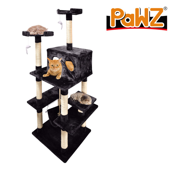 PaWz 1.83M Cat Scratching Post Tree House Condo Furniture Scratcher Dark Brown