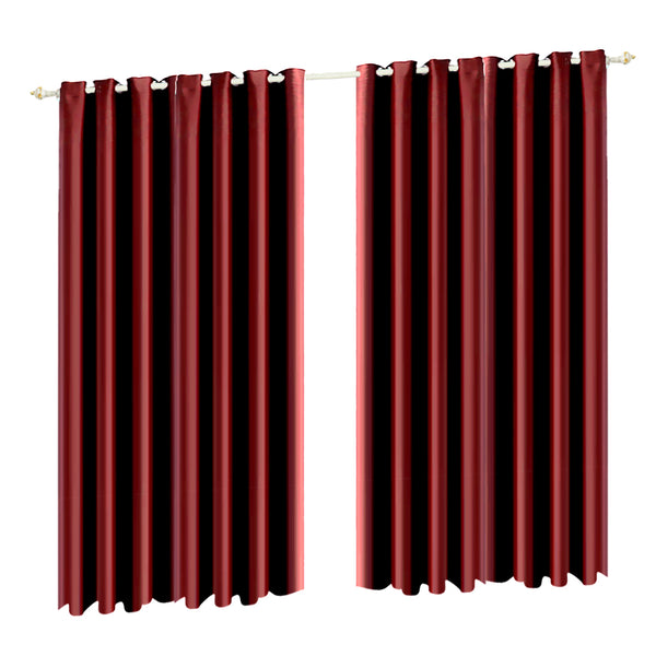 2x Blockout Curtains Panels Blackout 3 Layers Eyelet Room Darkening  300x230cm