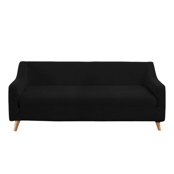 Couch Stretch Sofa Lounge Cover Protector Slipcover 4 Seater Black