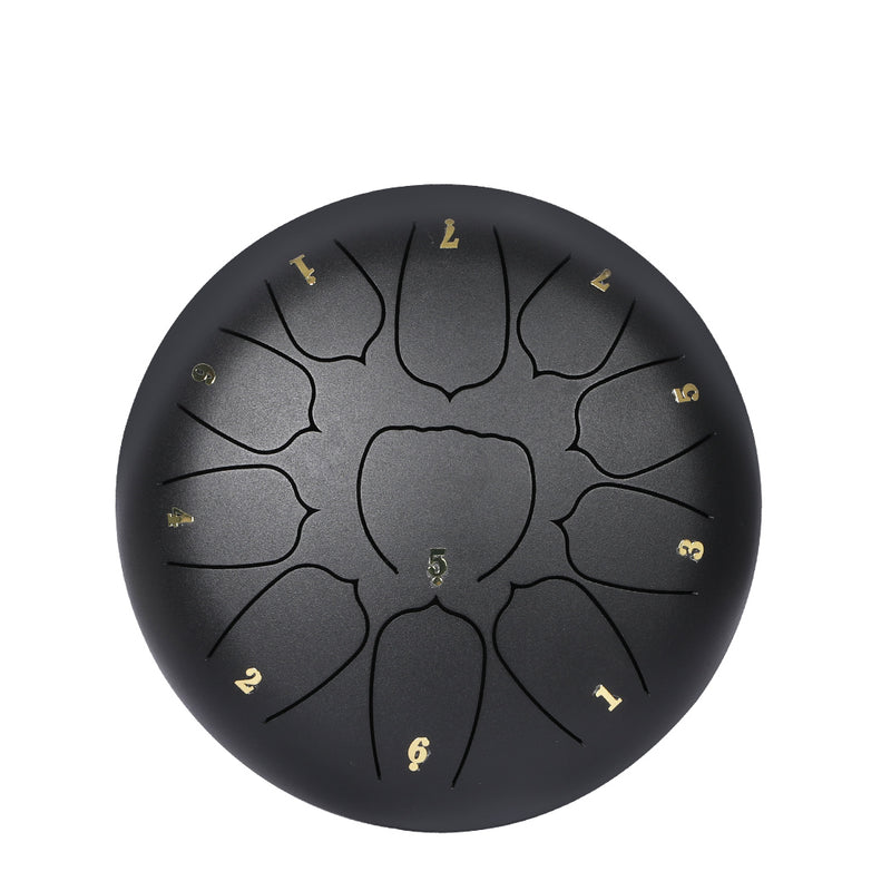 Steel Tongue Drum 10 Inch 11 Notes Handpan and drum Bag Mallet Child Gifts Black