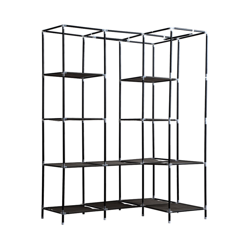 Levede Portable Clothes Closet Wardrobe Space Saver Storage Cabinet Black